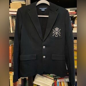 Ralph Lauren Blue Label Black Blazer with Crest Logo